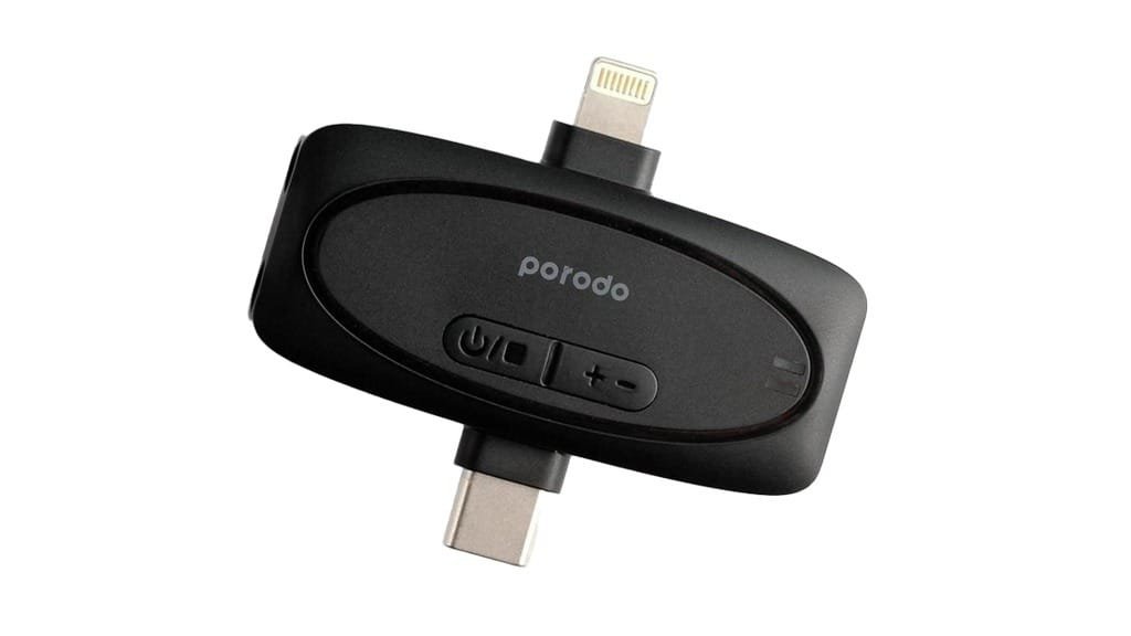 Porodo Wireless Lavalier Microphone & Charging Case - Black thumbnail 5