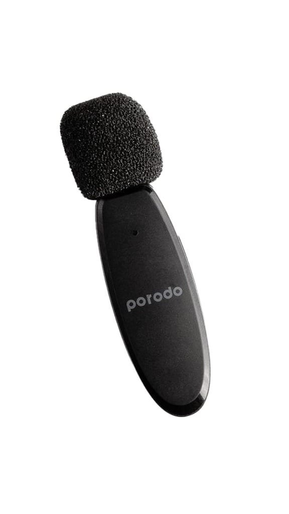 Porodo Wireless Lavalier Microphone & Charging Case - Black thumbnail 4