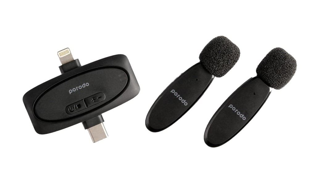 Porodo Wireless Lavalier Microphone & Charging Case - Black thumbnail 3