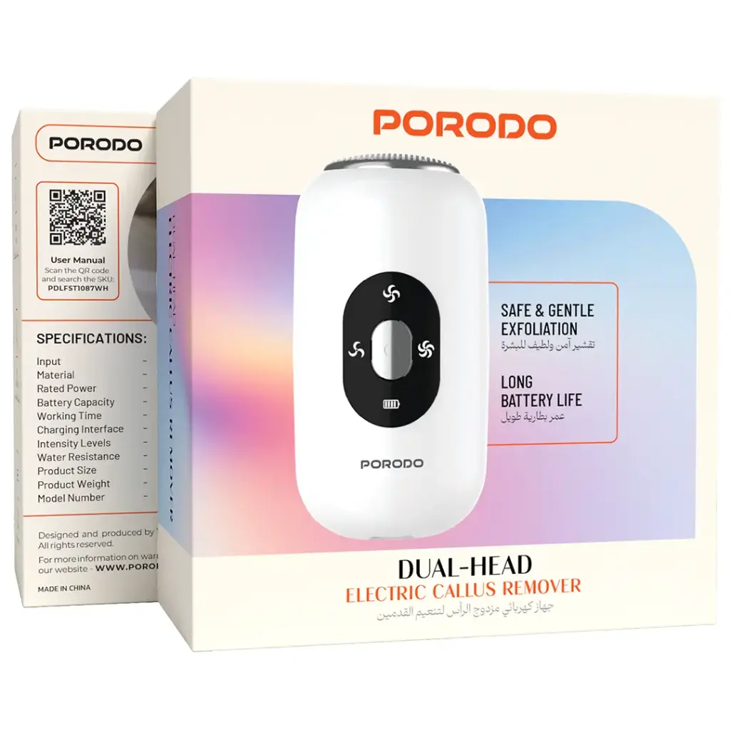 PORODO DUAL HEAD ELECTRIC CALLUS REMOVER WHITE PDLFST1087WH thumbnail 4