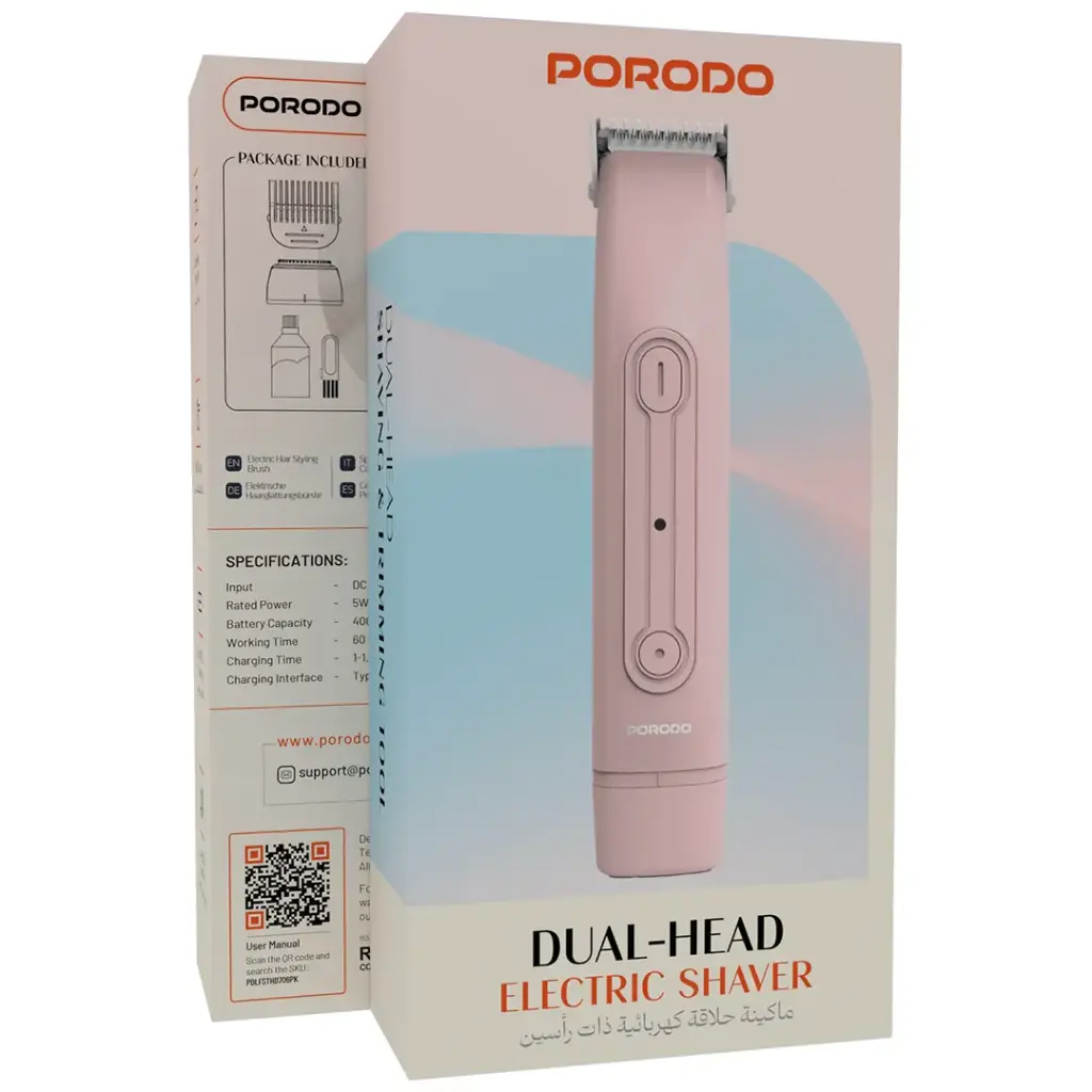 PORODO DUAL HEAD ELECTRIC SHAVER PINK PDLFSTHD706PK thumbnail 2