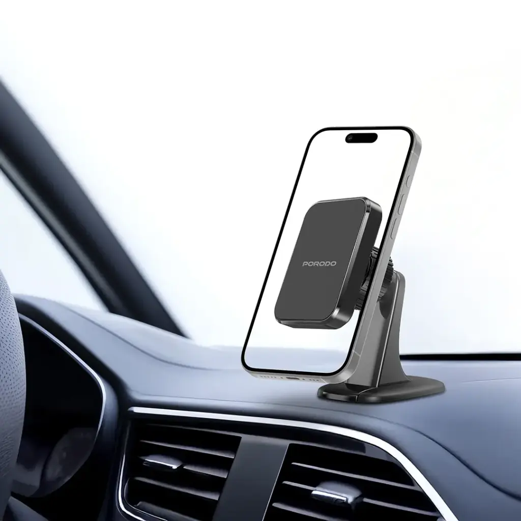 PORODO DUAL MOUNT MAGNETIC PHONE HOLDER WITH DASH & AIR VENT BLACK PDHSM35BK thumbnail 4