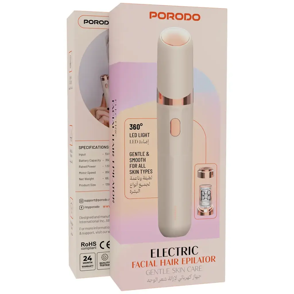 PORODO ELECTRIC FACIAL HAIR EPILATOR PINK PDLFSTFEPK thumbnail 2