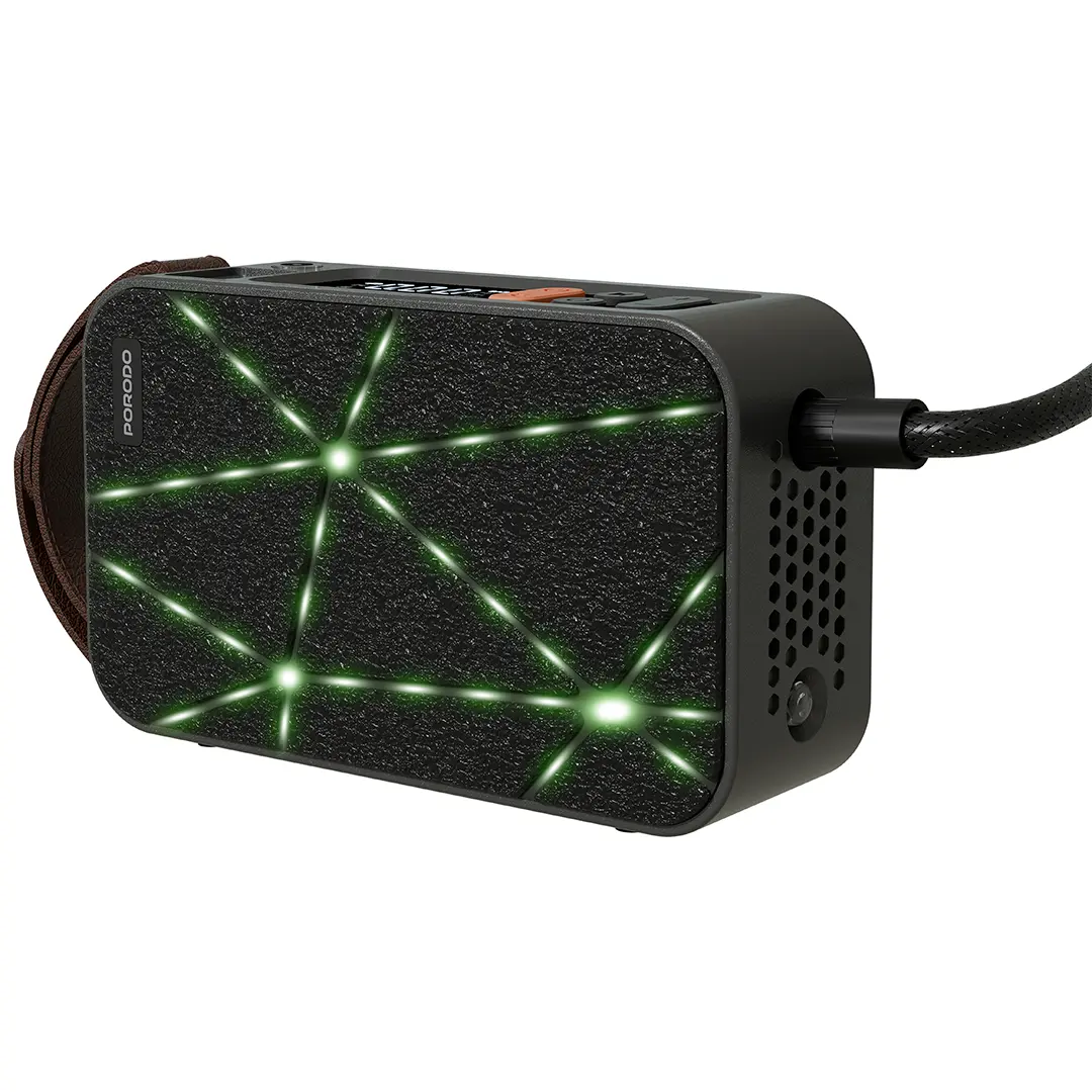 PORODO FLATOR 60W CAR TIRE INFLATOR WITH 4000 MAH BATTERY BLACK PDGA03BK thumbnail 2