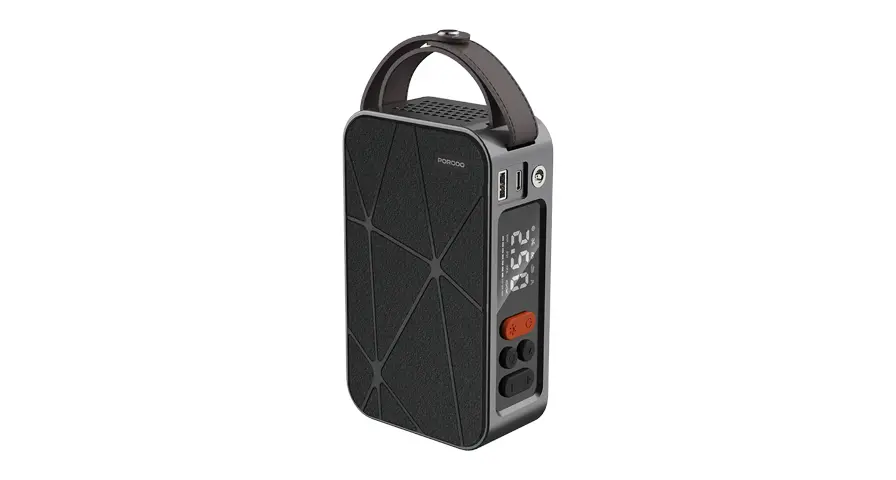 PORODO FLATOR 60W CAR TIRE INFLATOR WITH 4000 MAH BATTERY BLACK PDGA03BK