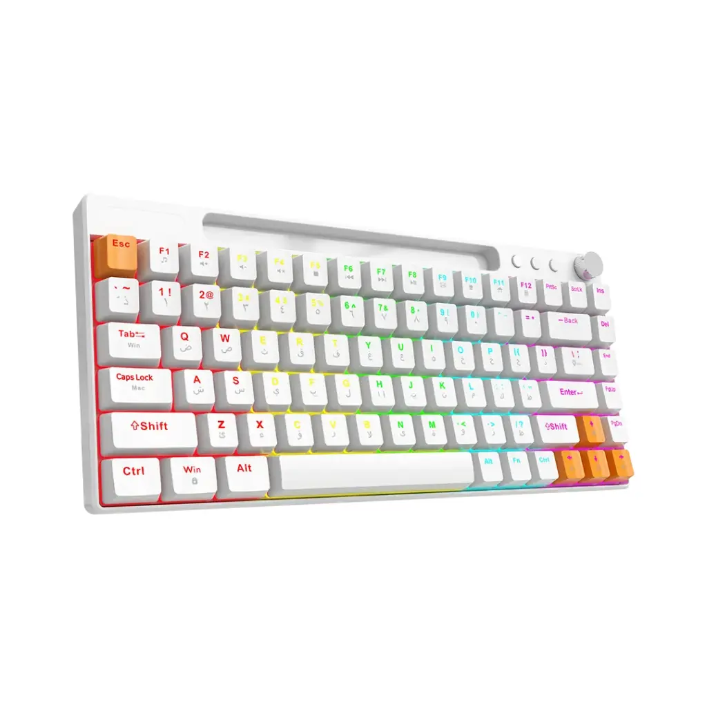 PORODO GAMING 84 KEYS MECHANICAL GAMING KEYBOARD WHITE PDX226-WH thumbnail 3
