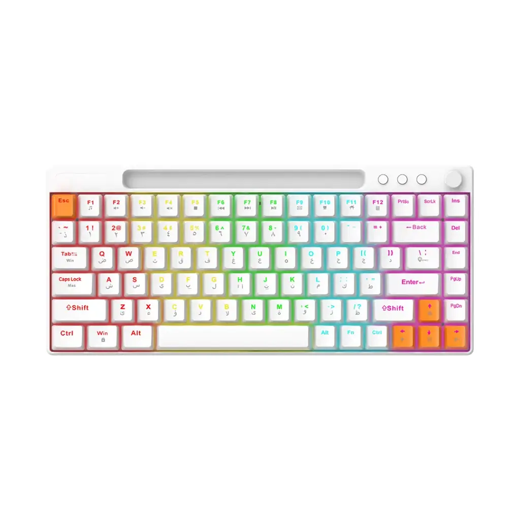 PORODO GAMING 84 KEYS MECHANICAL GAMING KEYBOARD WHITE PDX226-WH