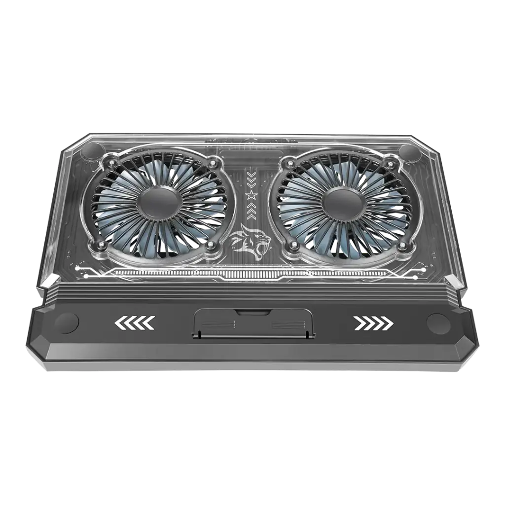 PORODO GAMING CRYSTAL SHELL LAPTOP COOLING PAD BLACK PDX121-BK thumbnail 2