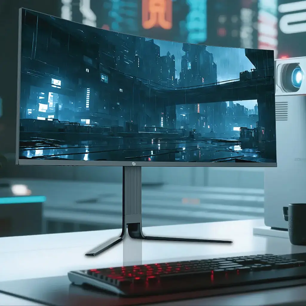PORODO GAMING 34 INCH CURVED ULTRA WIDE QHD 200HZ GAMING MONITOR WITH ERGONOMIC 3 AXIS STAND PDXV34200BK thumbnail 4