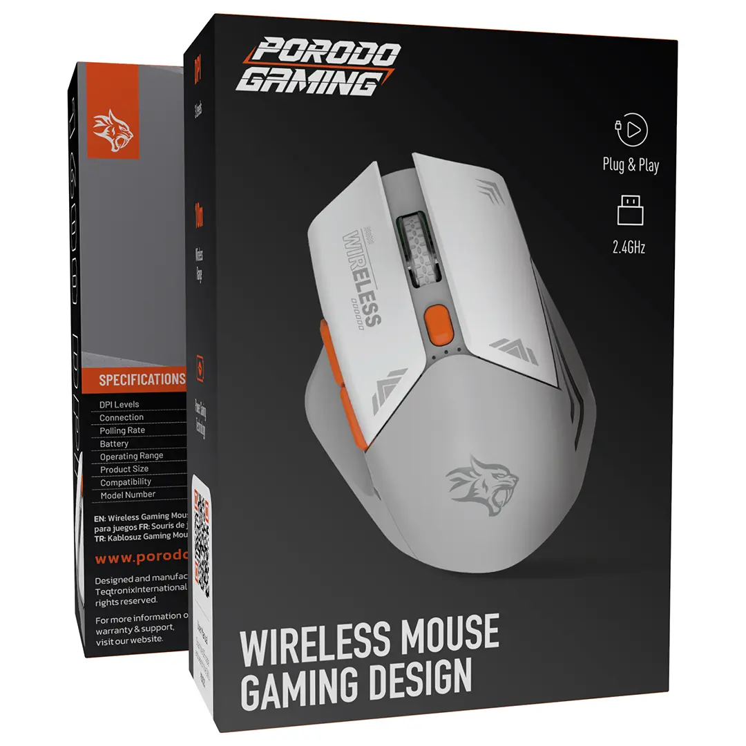 PORODO GAMING DESIGN WIRELESS MOUSE GREY PD323-GY thumbnail 4