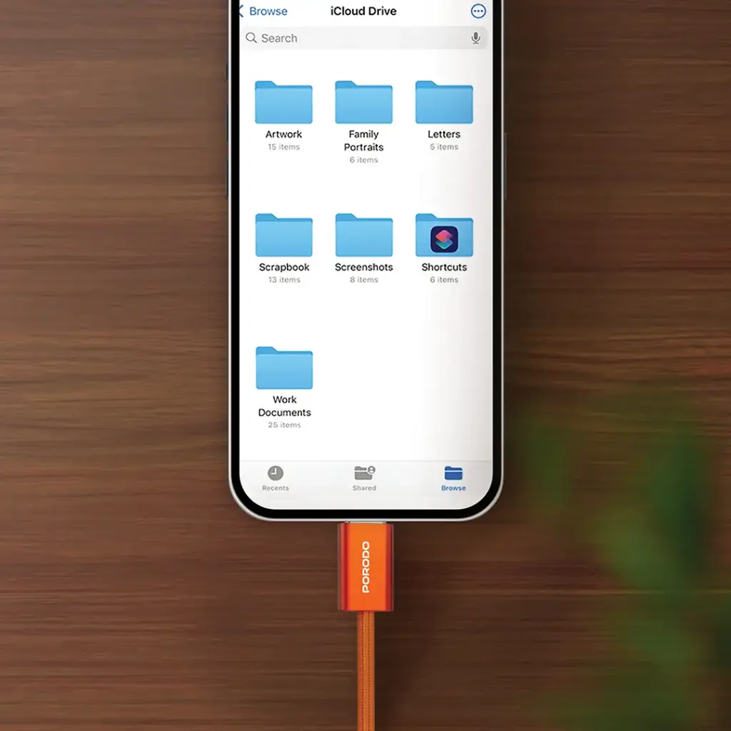 PORODO HIGH SPEED USB-C BRAIDED CABLE PD60WCBR0G thumbnail 4