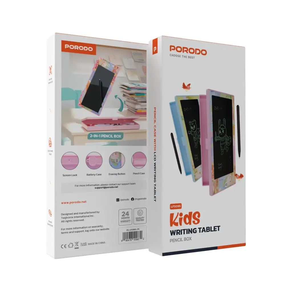 PORODO KIDS WRITING TABLET WITH PENCIL PINK PD-LFST095-PK thumbnail 3