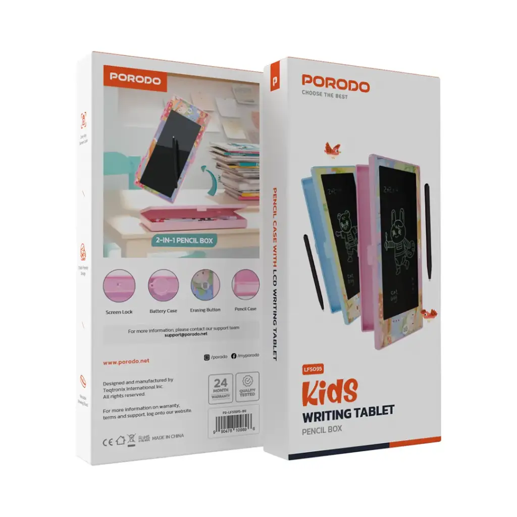 PORODO KIDS WRITING TABLET WITH PENCIL BLUE PD-LFST095-BU thumbnail 2