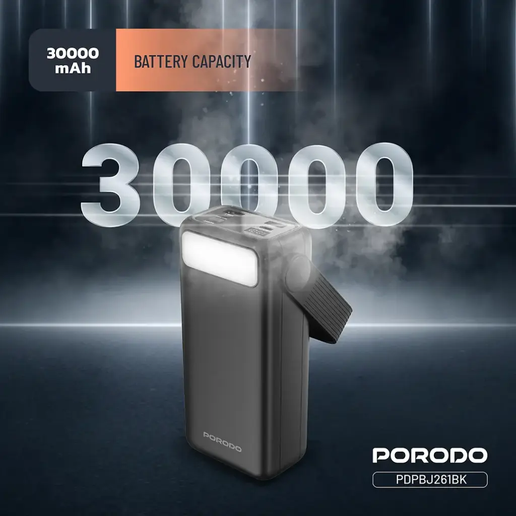 PORODO LARA 30000MAH POWER BANK PD20W BLACK PDPBJ261BK thumbnail 5