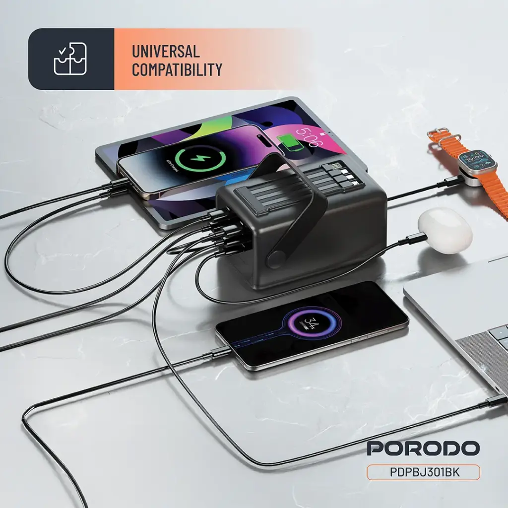 PORODO LARA 80000MAH POWER BANK PD20W BLACK PDPBJ301BK thumbnail 4