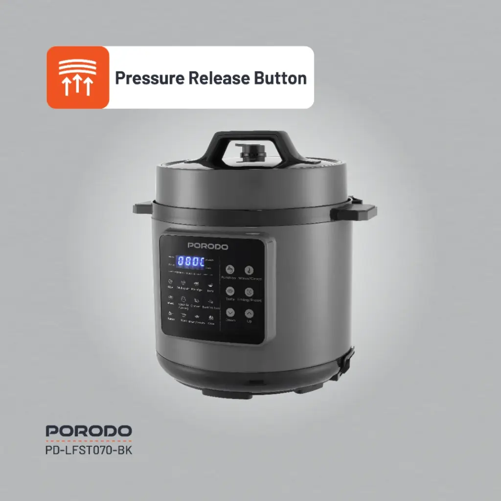 PORODO LIFESTYLE 1300W MULTI CUISINE PRESSURE COOKER BLACK PD-LFST070-BK thumbnail 6