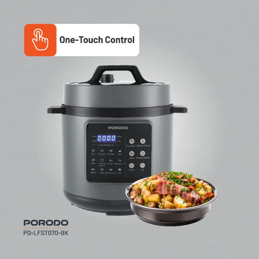 PORODO LIFESTYLE 1300W MULTI CUISINE PRESSURE COOKER BLACK PD-LFST070-BK thumbnail 4