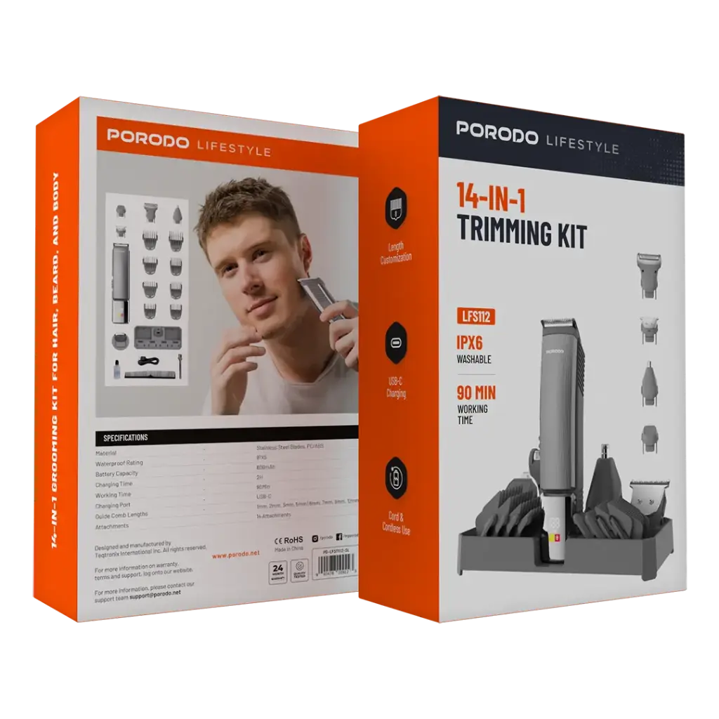 PORODO LIFESTYLE 14 IN 1 TRIMMING KIT SILVER PD-LFST112-SL thumbnail 4