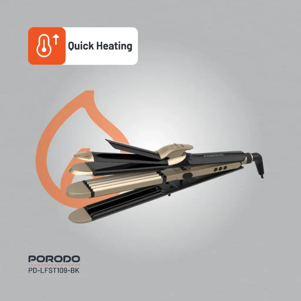 PORODO LIFESTYLE 4 STYLES HAIR IRON BLACK PD-LFST109-BK thumbnail 7