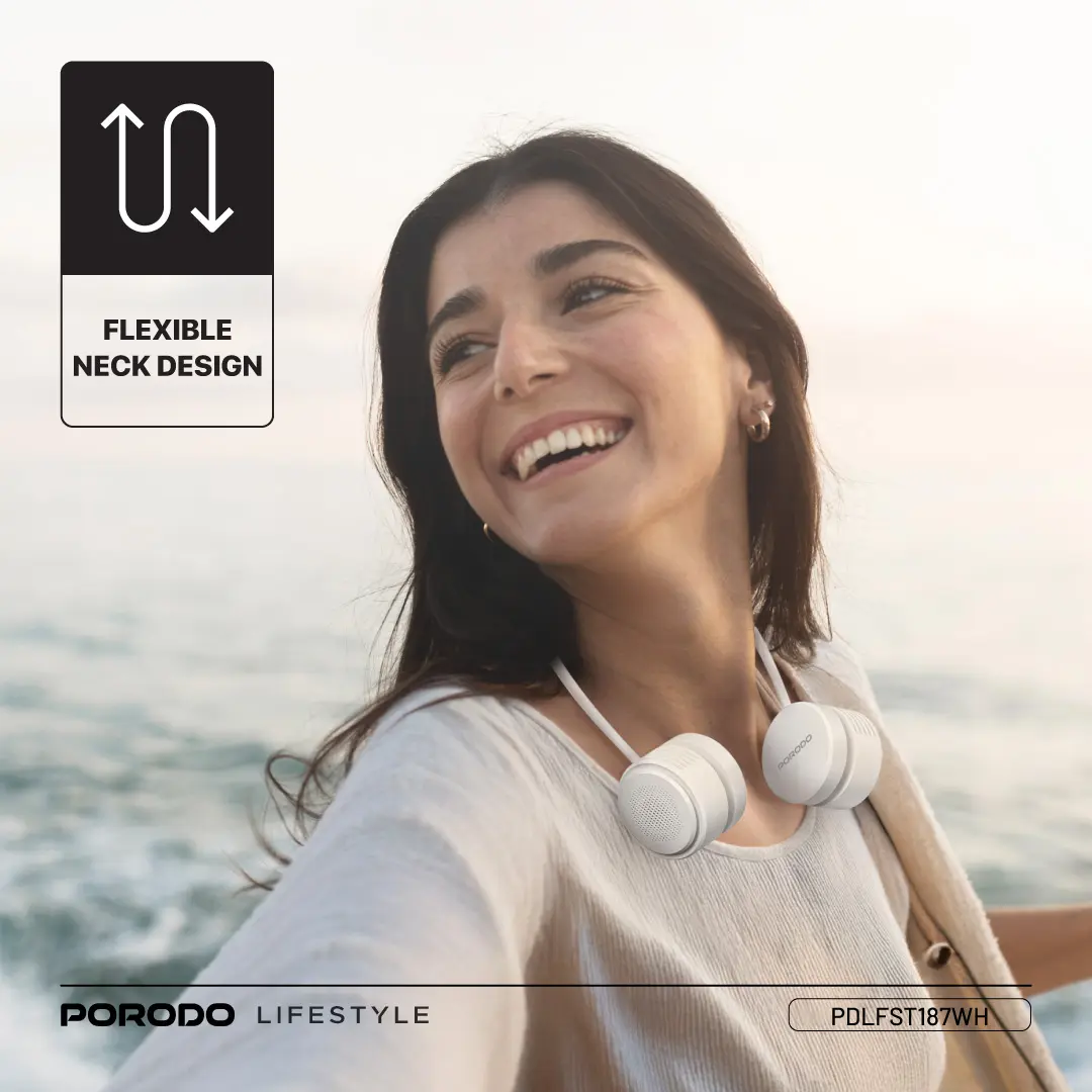 PORODO LIFESTYLE AIRFLEX BLADLESS NECK FAN WHITE PDLFST187WH thumbnail 6