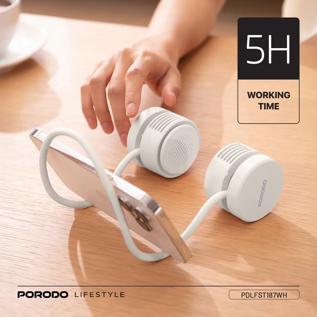 PORODO LIFESTYLE AIRFLEX BLADLESS NECK FAN WHITE PDLFST187WH thumbnail 5
