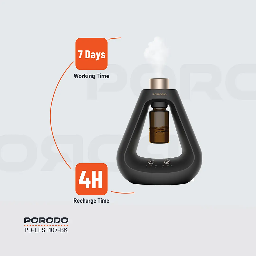 PORODO LIFESTYLE AROMA SPHERE WATERLESS DIFFUSER BLACK PD-LFST107-BK thumbnail 10