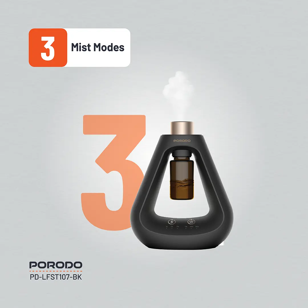PORODO LIFESTYLE AROMA SPHERE WATERLESS DIFFUSER BLACK PD-LFST107-BK thumbnail 9