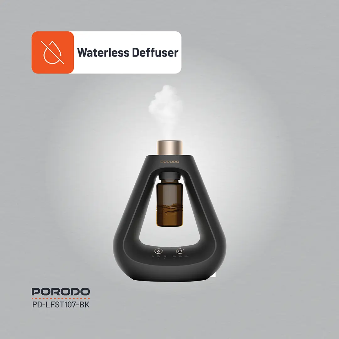 PORODO LIFESTYLE AROMA SPHERE WATERLESS DIFFUSER BLACK PD-LFST107-BK thumbnail 6