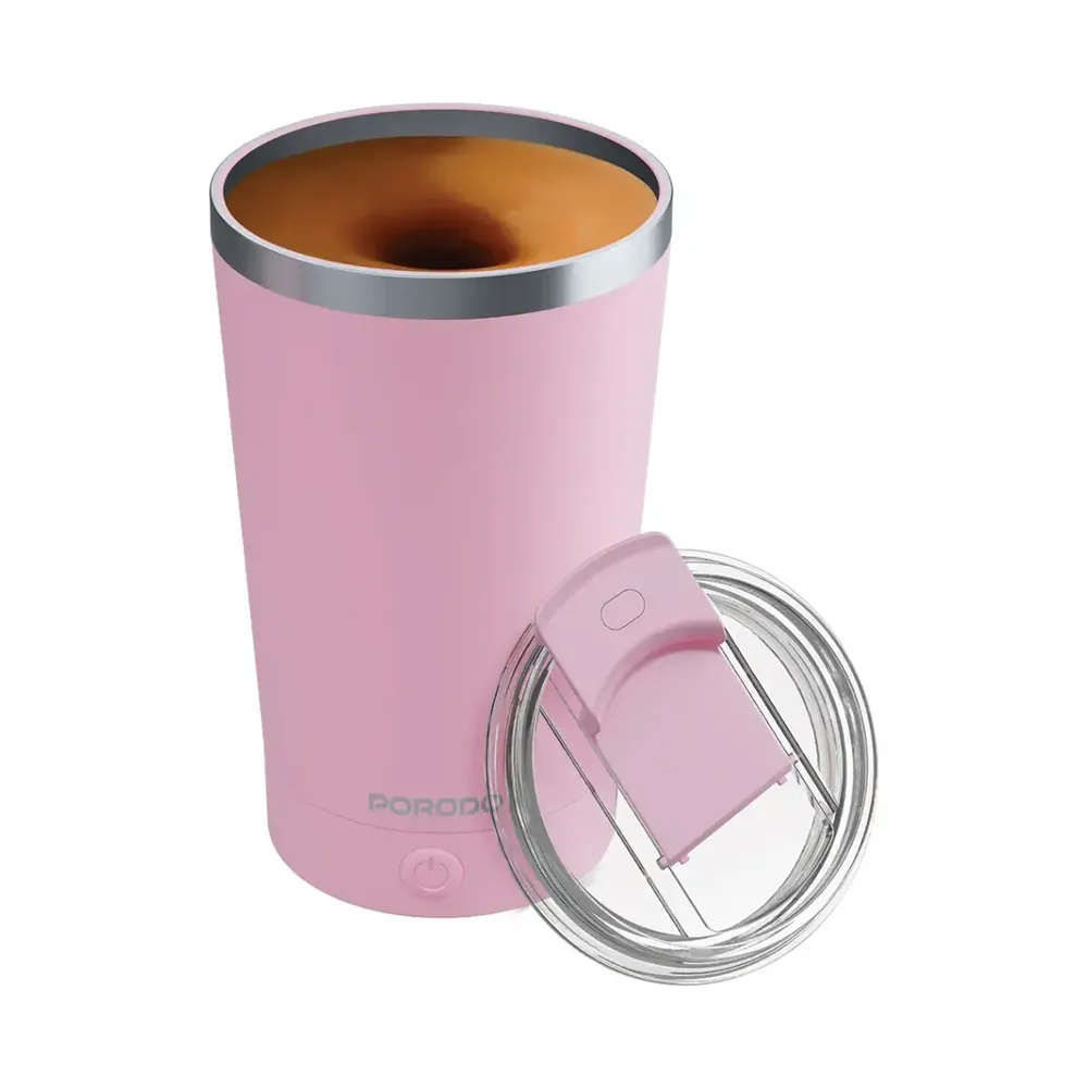 PORODO LIFESTYLE AUTOMATIC MAGNETIC STIRRING MUG HIGH SPEED MIXING PINK PDSSMHQ168PK