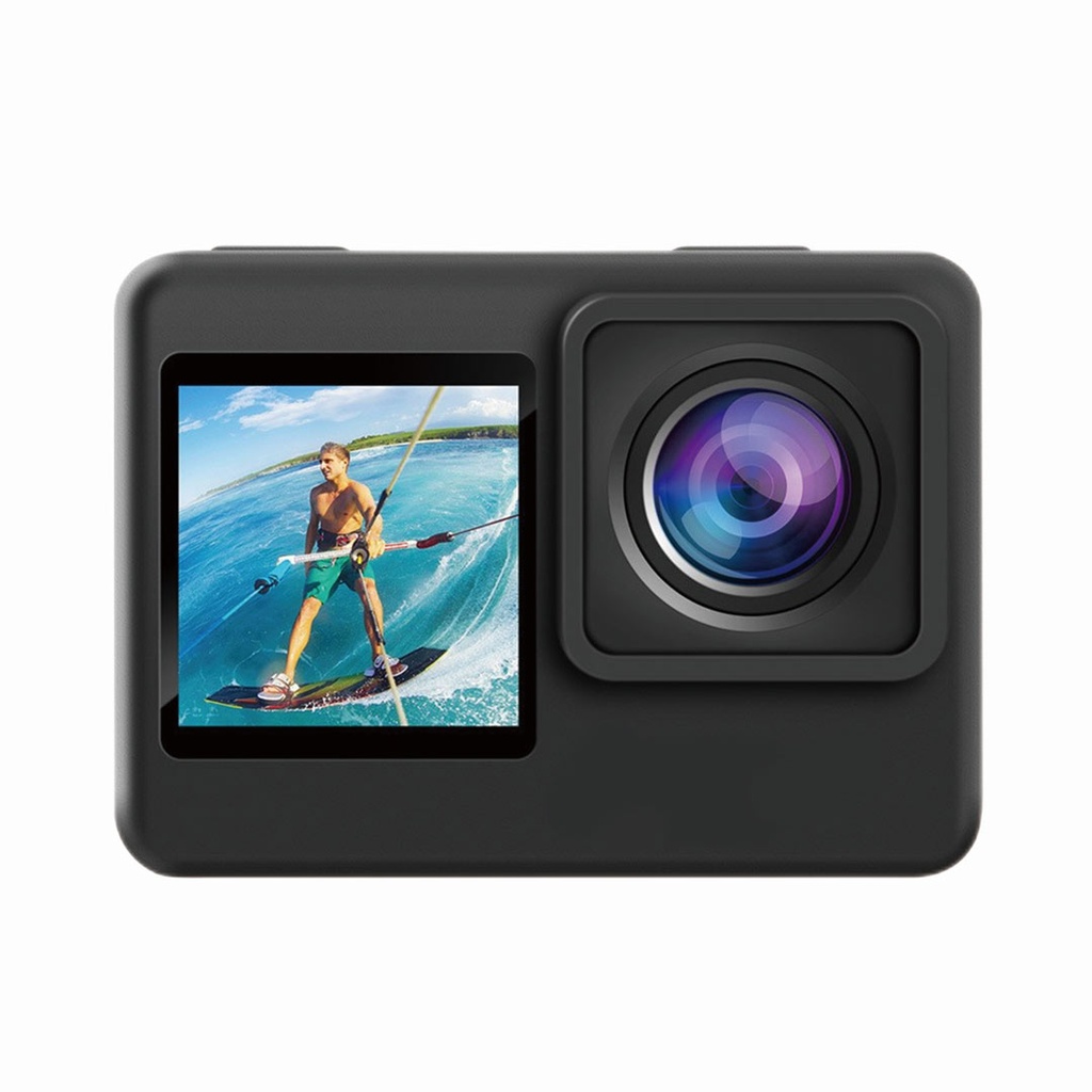 Porodo Lifestyle UHD Dual Display Action Camera - 4K Ultra HD, Black