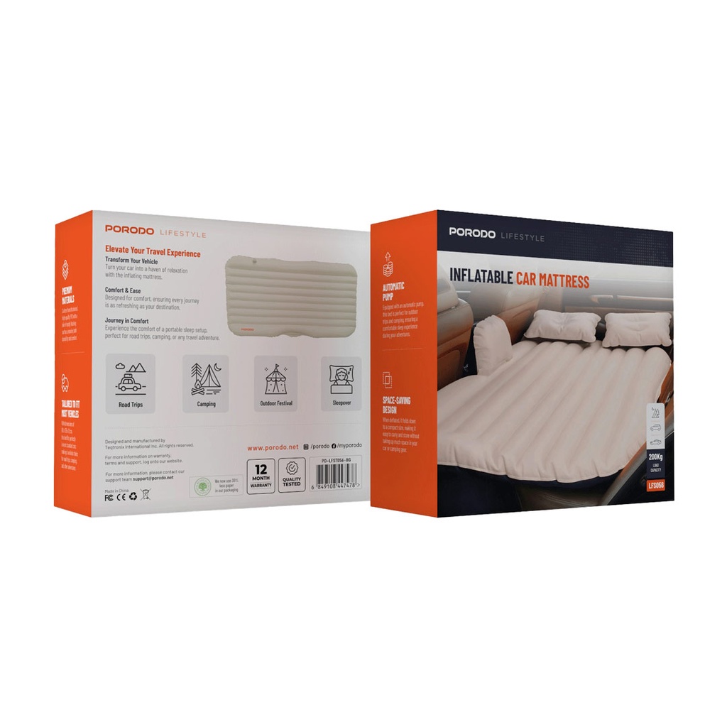 PORODO LIFESTYLE INFLATABLE CAR MATTRESS LFS056 BEIGE PD-LFST056-BG thumbnail 2