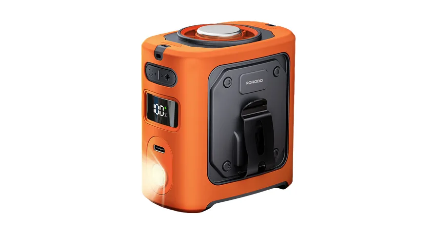 PORODO CHILLO COOL CLIP WAIST FAN WITH FLASH LIGHT ORANGE PDLFSTSM91OG