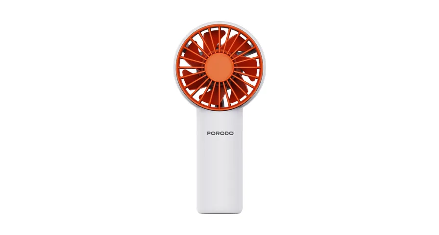 PORODO CHILLO RECHARGEABLE HANDY FAN WHITE ORANGE PDLFSTF93WH