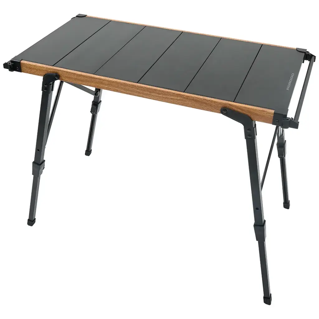 PORODO LIFESTYLE COOKING SET DUAL STOVE CAMPING TABLE 304 STAINLESS STEEL BLACK PDLFST219BK thumbnail 2