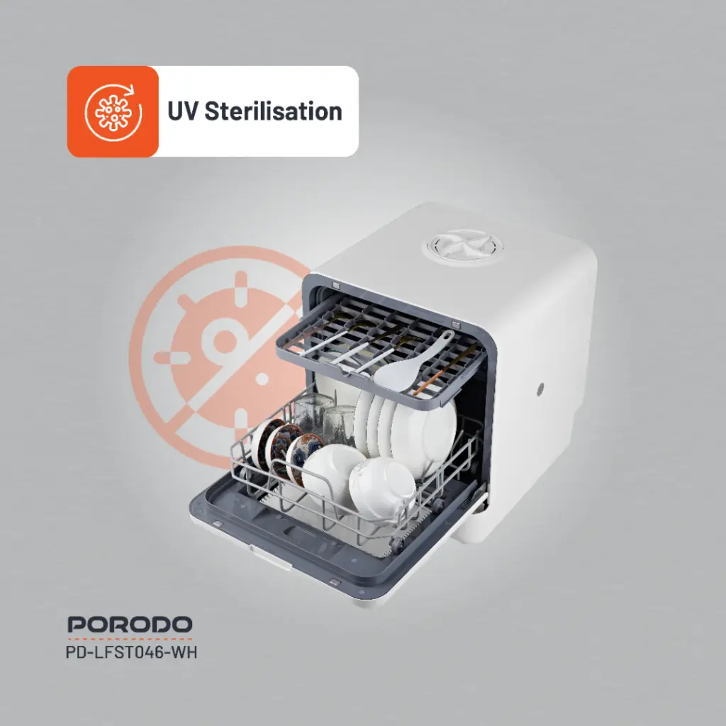 PORODO LIFESTYLE COUNTER TOP DISHWASHER WHITE LFST046-WH thumbnail 8