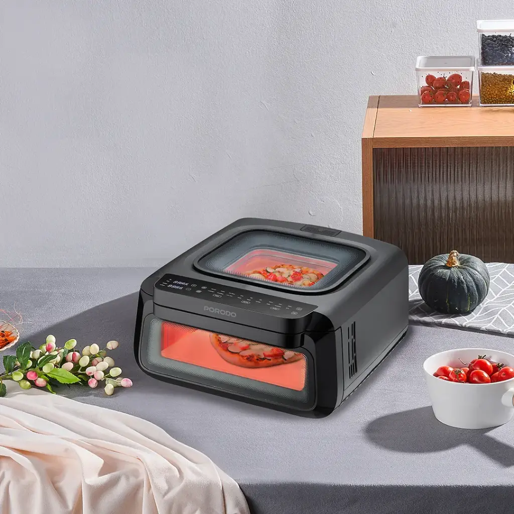 PORODO LIFESTYLE CRISPY COOK 3 IN 1 AIR FRY PIZZA OVEN BLACK PDLFSTLF30BK thumbnail 3