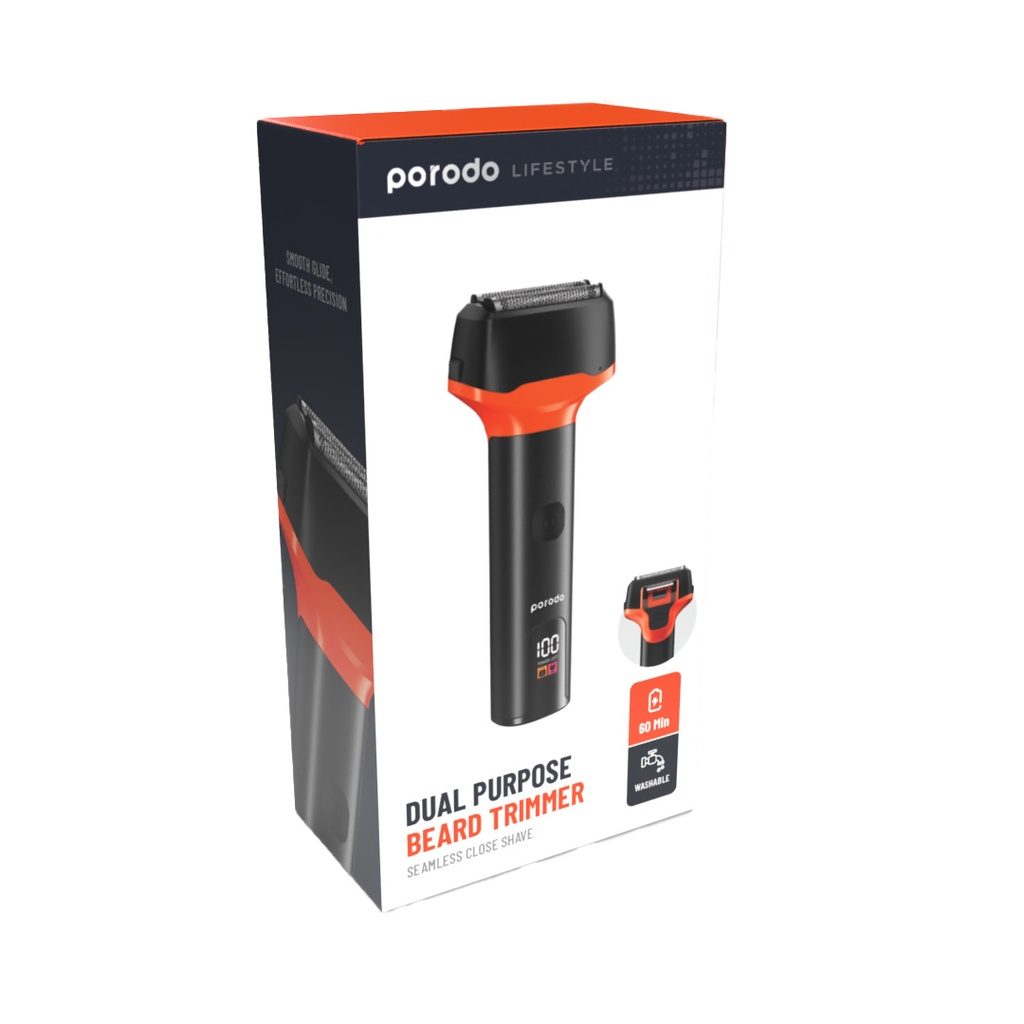 PORODO LIFESTYLE DUAL PURPOSE TRIMMER SEAMLESS CLOSE SHAVE BLACK PD-LSRSHAV-BK thumbnail 4