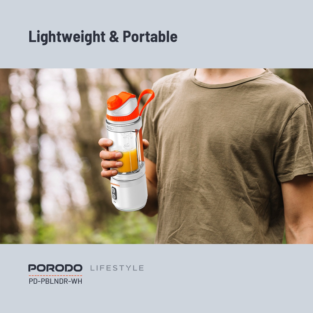 PORODO LIFESTYLE DUAL SPIN CLOCK WISE REVERSE PORTABLE BLENDER WHITE PD-PBLNDR-WH thumbnail 4