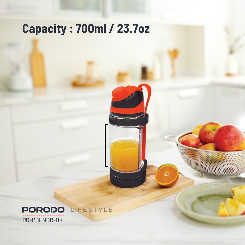 PORODO LIFESTYLE DUAL SPIN CLOCK WISE & REVERSE PORTABLE BLENDER BLACK PD-PBLNDR-BK thumbnail 7