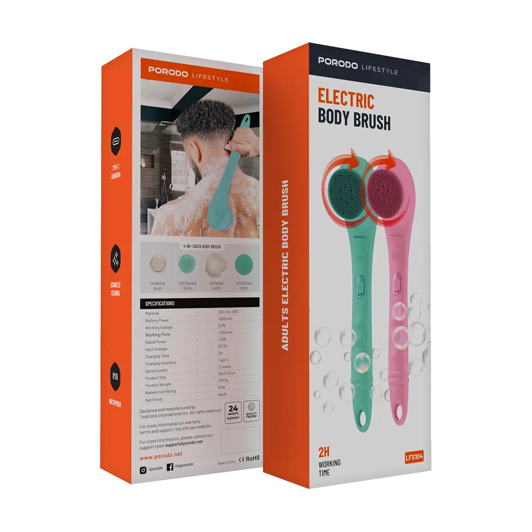 PORODO LIFESTYLE ELECTRIC BODY BRUSH BLUE PD-LFST104-BU thumbnail 3