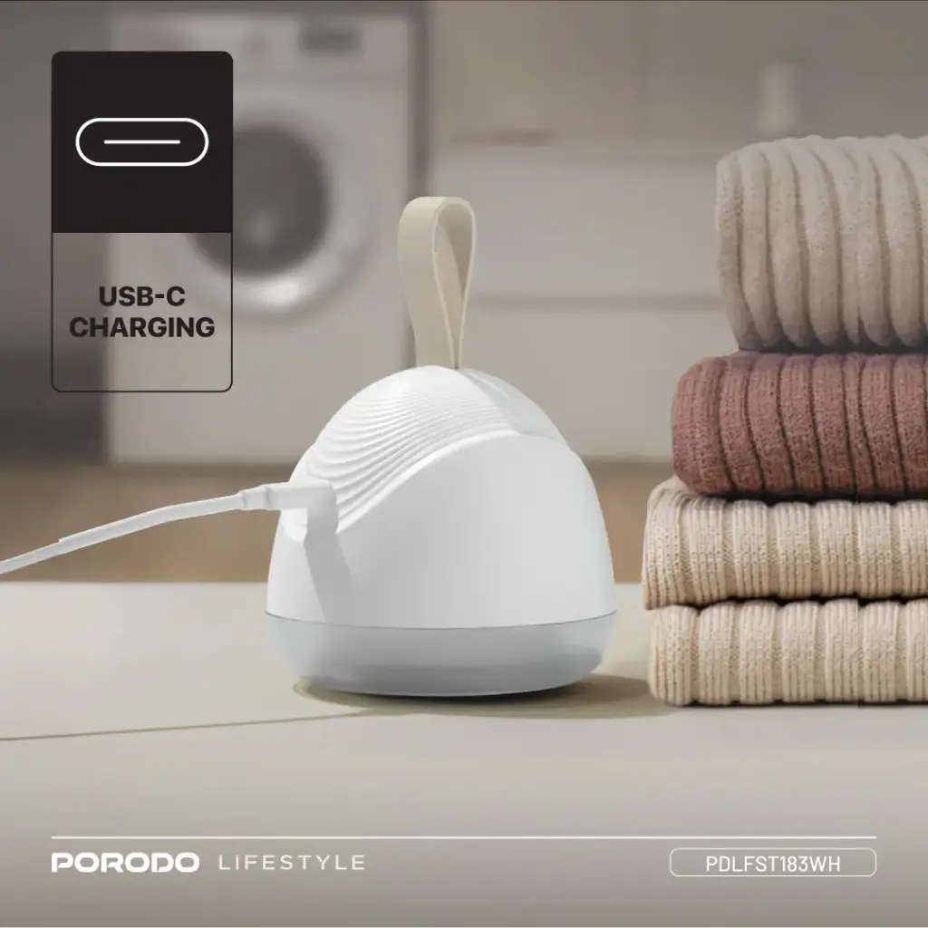 PORODO LIFESTYLE FABRIC SHAVER LINT AND BOBBLES REMOVER WHITE PDLFST183WH thumbnail 7