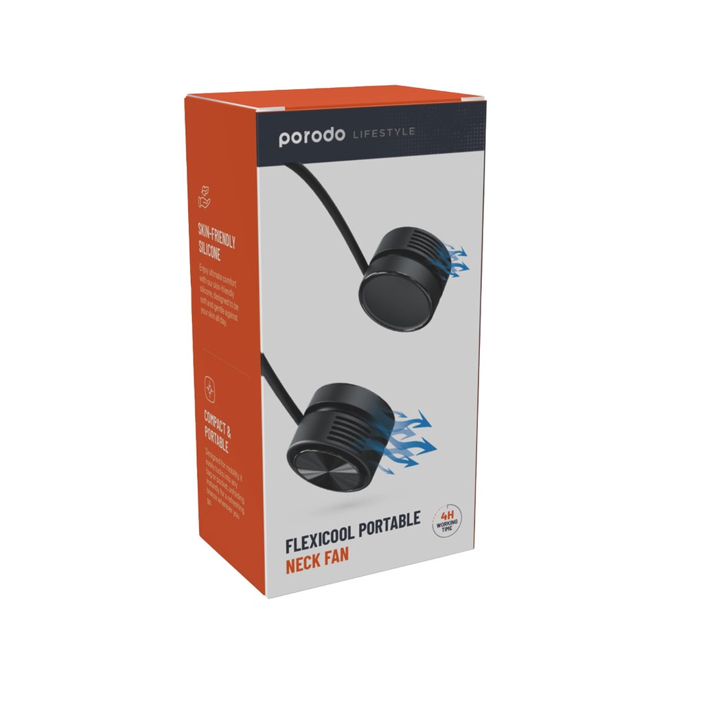 PORODO LIFESTYLE FLEXICOOL PORTABLE NECK FAN BLACK PD-LSNCFAN-BK thumbnail 4