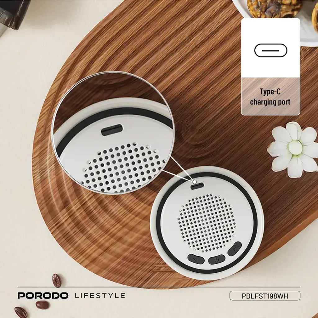 PORODO LIFESTYLE FLUXMIX 350ML STIRRING CUP WITH SPEAKER WHITE PDLFST198WH thumbnail 4