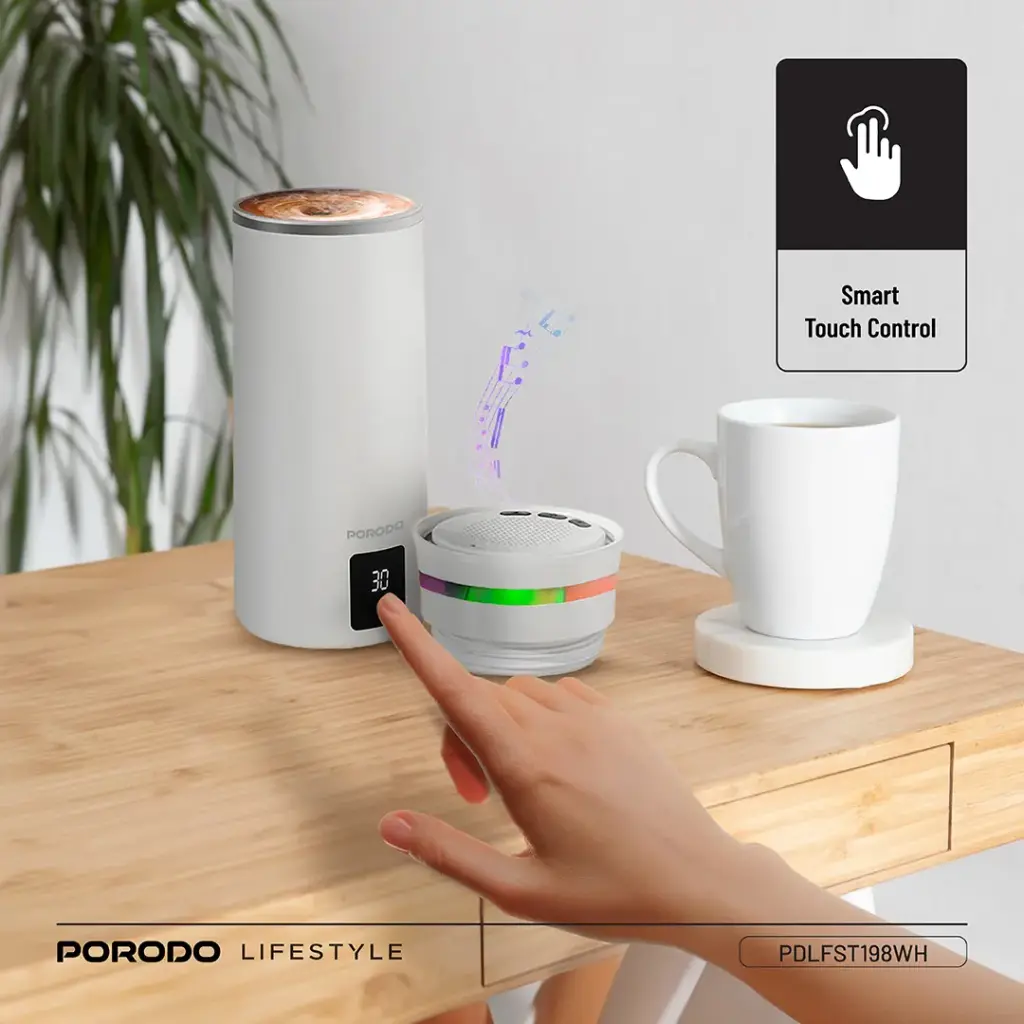 PORODO LIFESTYLE FLUXMIX 350ML STIRRING CUP WITH SPEAKER WHITE PDLFST198WH thumbnail 7