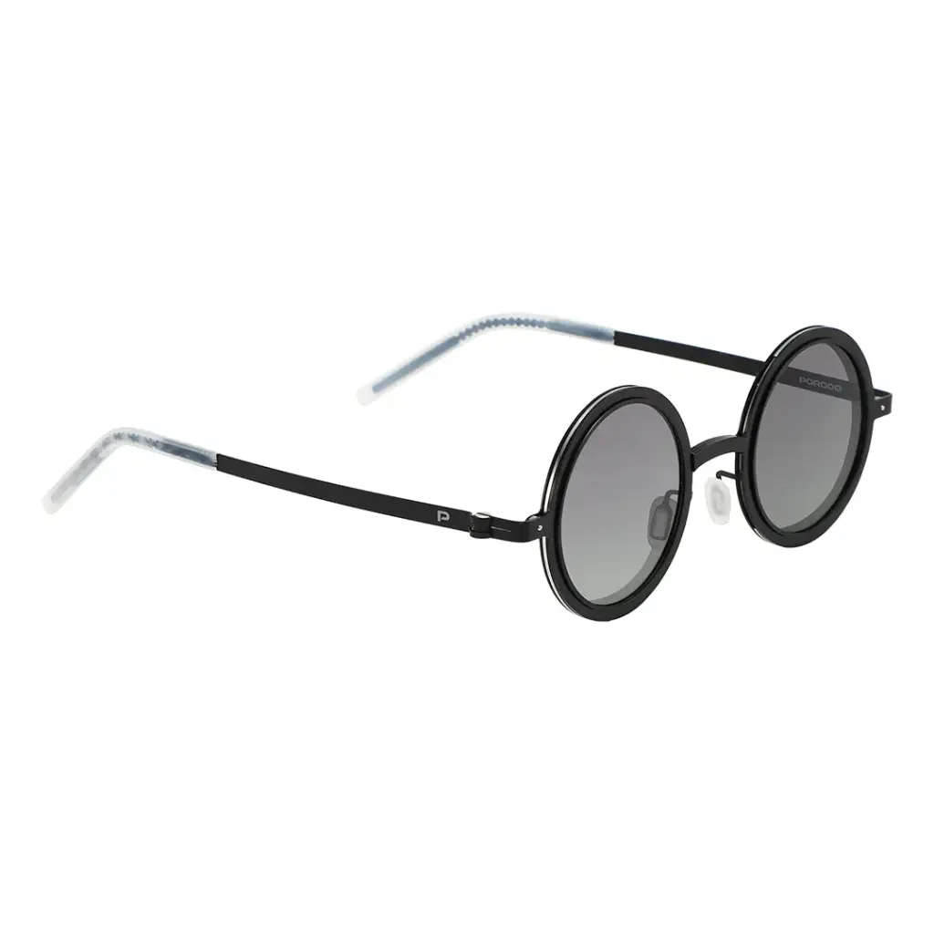 PORODO LIFESTYLE GENEVA ROUND FRAME SUNGLASSES BLACK PDLFST5200BK thumbnail 2