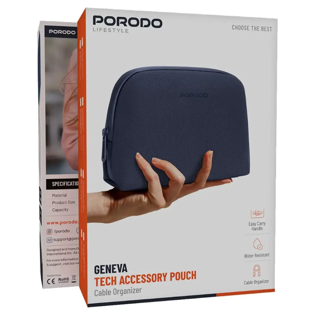 PORODO LIFESTYLE GENEVA TECH ACCESSORY POUCH BLUE PDLFSTPBL thumbnail 5