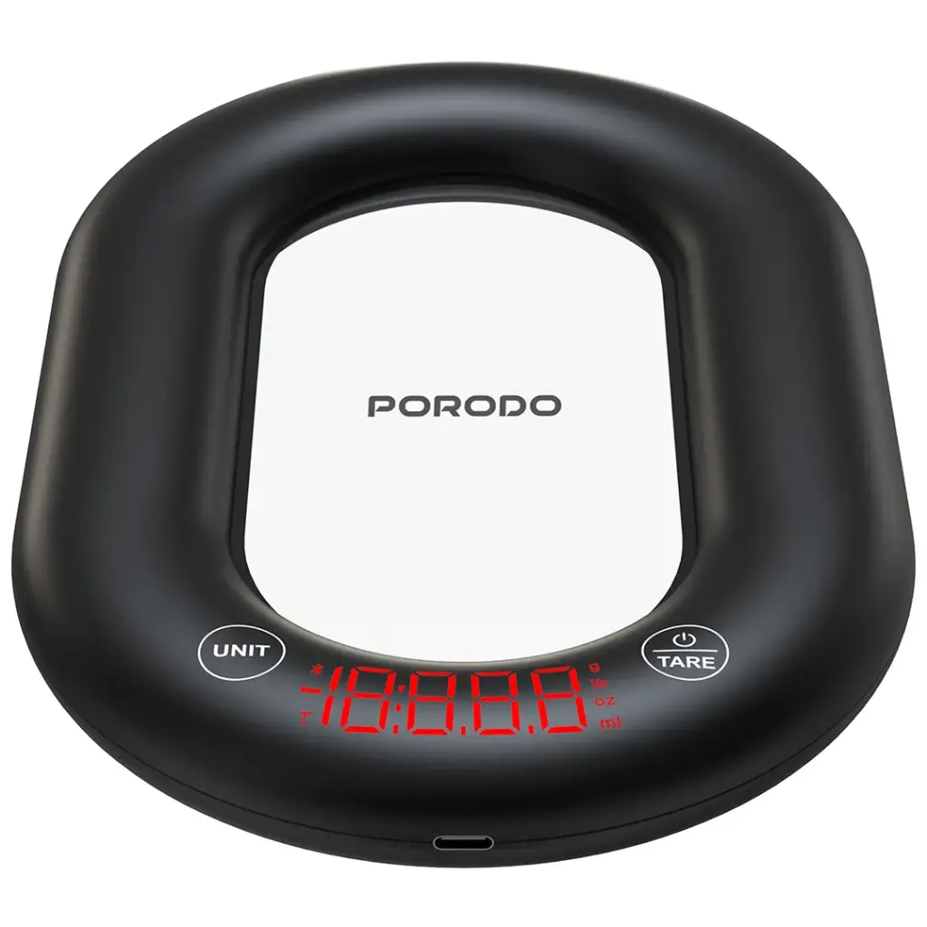 PORODO LIFESTYLE GLASS DESIGN SMART KITCHEN DIGITAL SCALE BLACK PDLFSTCK838BK thumbnail 2