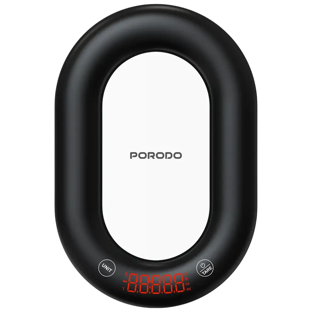 PORODO LIFESTYLE GLASS DESIGN SMART KITCHEN DIGITAL SCALE BLACK PDLFSTCK838BK thumbnail 3