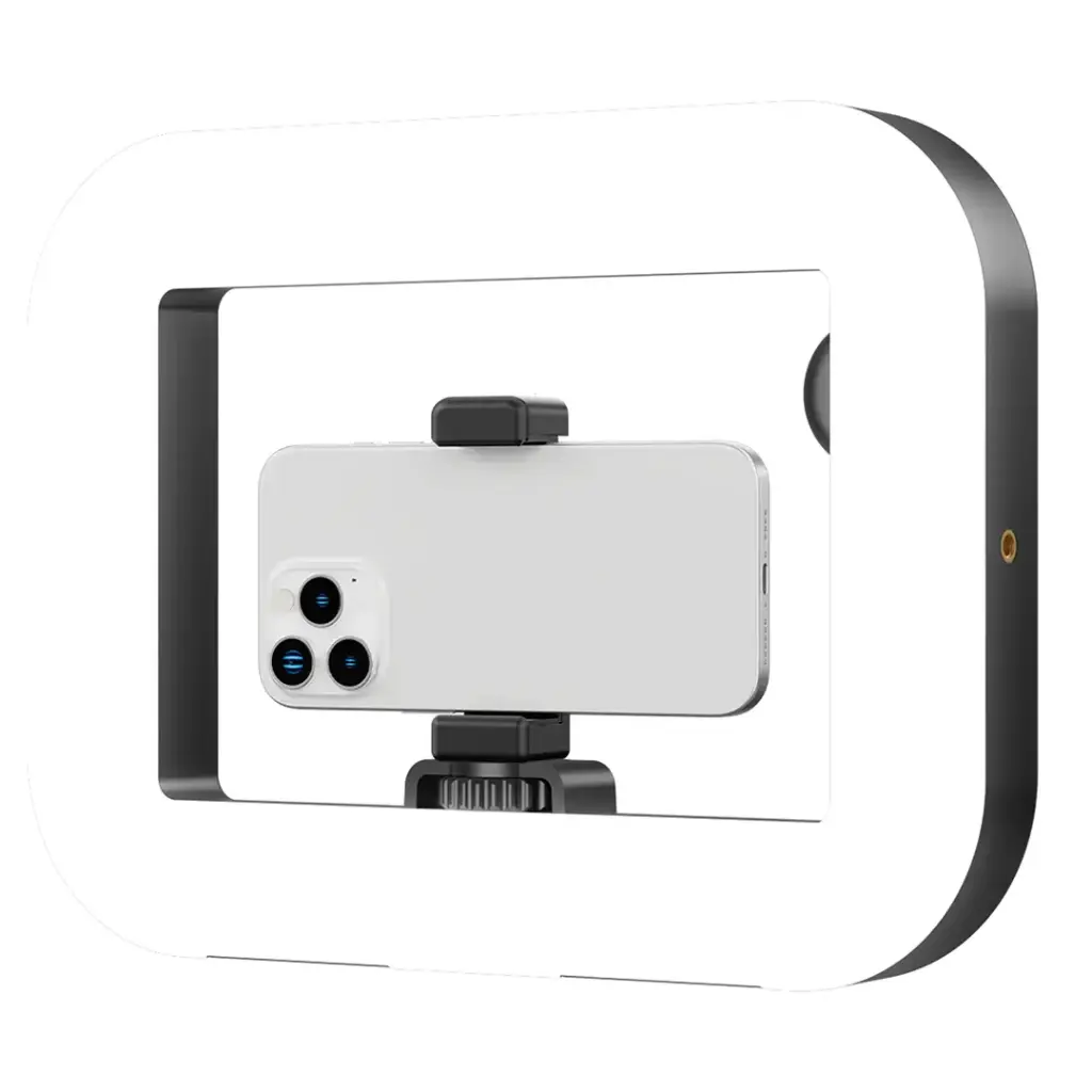 PORODO LIFESTYLE HANDHELD RING GRIP CAMERA & PHONE VLOGGING LIGHT DESKTOP SUPPORT/PHONE CLAMP BLACK PDLFST214BK thumbnail 3