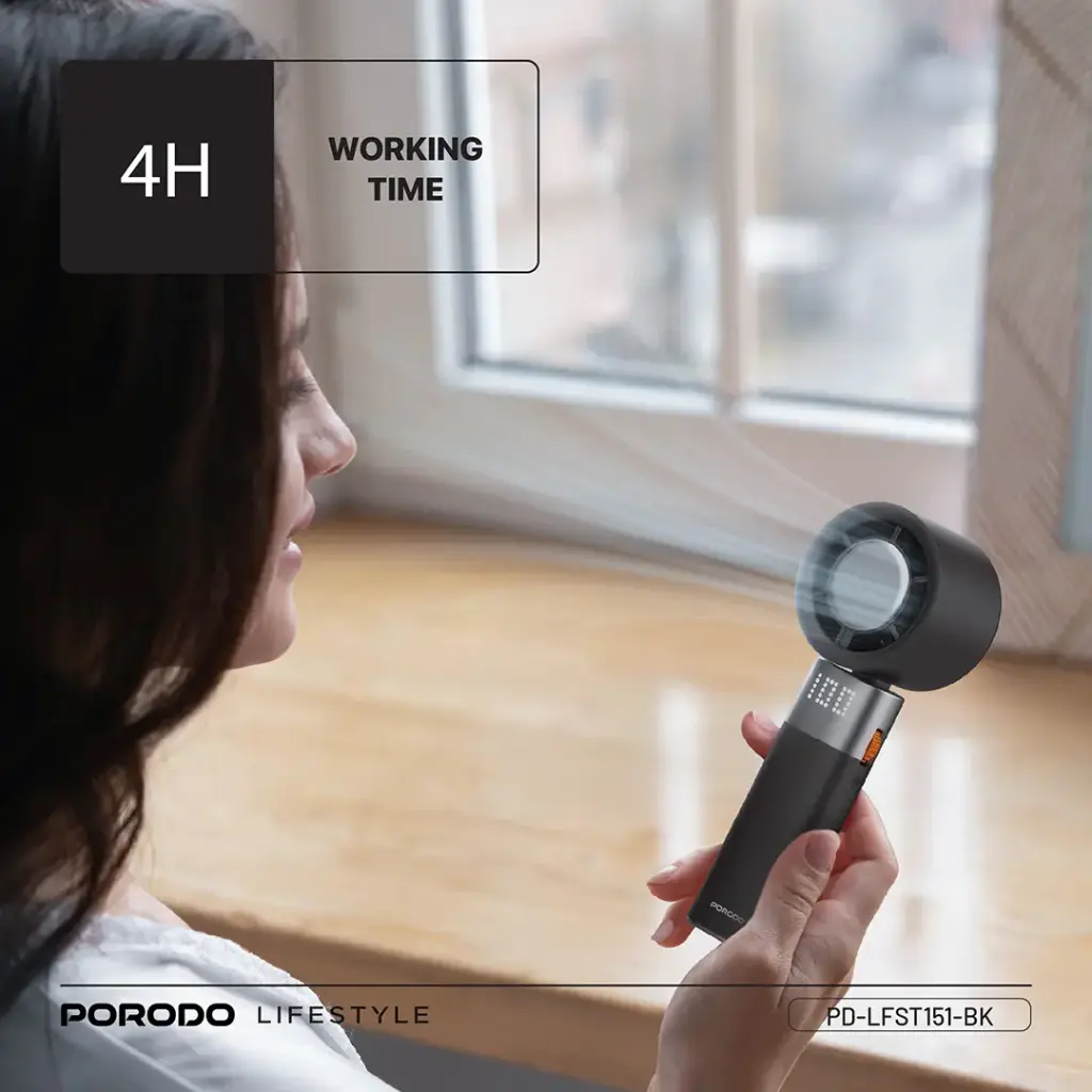 PORODO LIFESTYLE HANDHELD TURBO FAN BLACK PD-LFST151-BK thumbnail 6